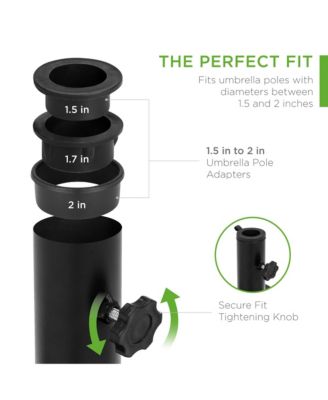 38.5lb Steel Umbrella Base, Square Patio Stand w/ Tightening Knob and Anchor Holes - Black