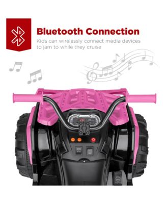 12V Kids Ride-On ATV Quad w/ Bluetooth, 3.7mph Max, Treaded Tires, LED Lights, Radio