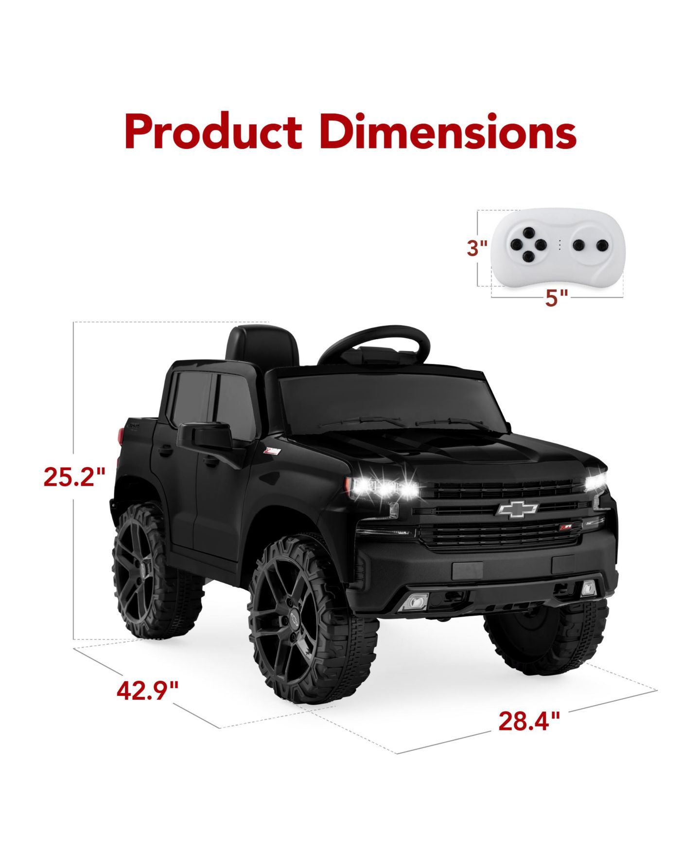 Детская игрушка Best Choice Products Licensed Chevrolet Silverado 12V Remote Control Ride-On Truck, 66 lbs. Capacity, Ages 3-7, цвет: Чёрный — фото 7
