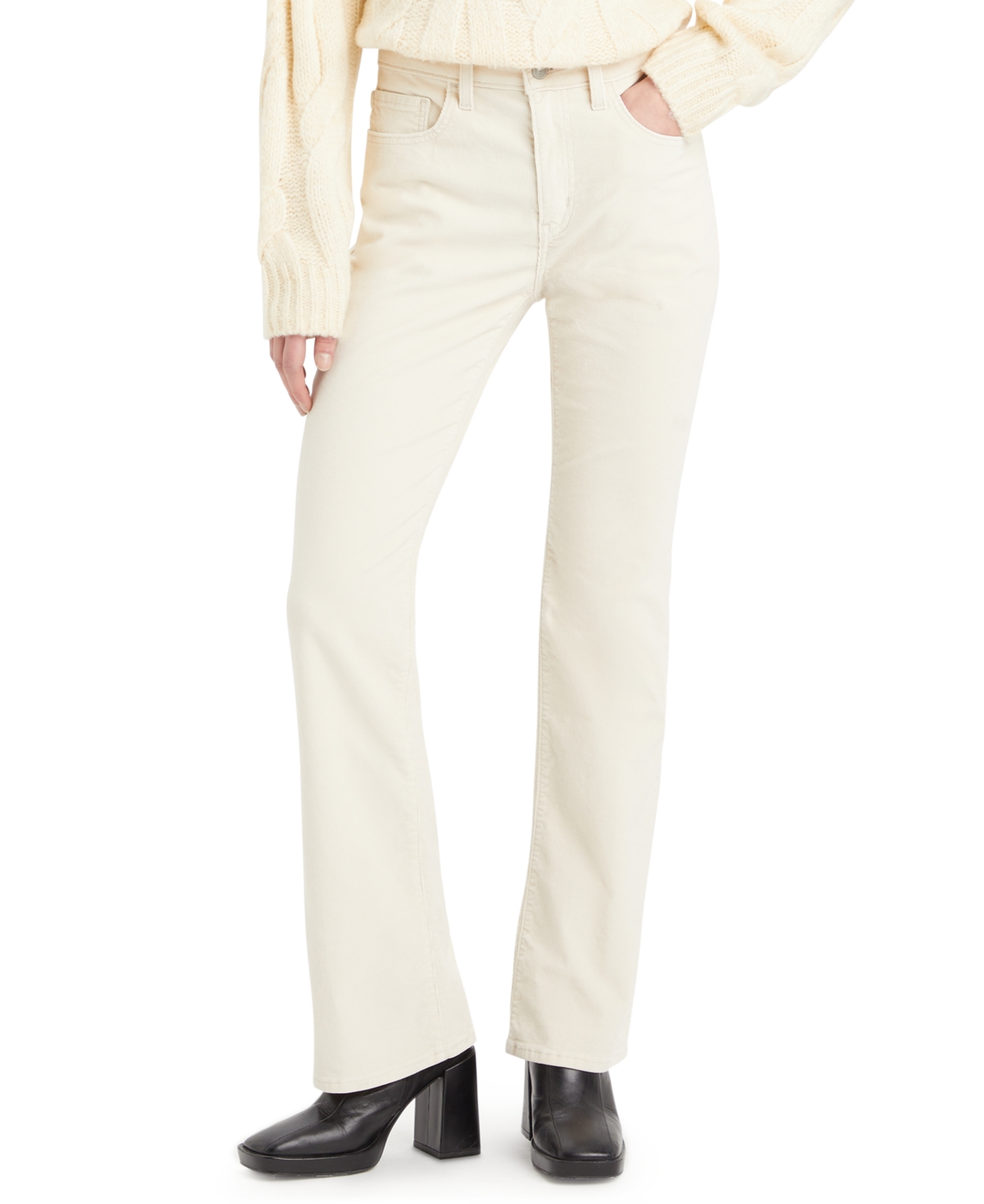 Levi's 725 High-waist Classic Stretch Bootcut Jeans In White Swan