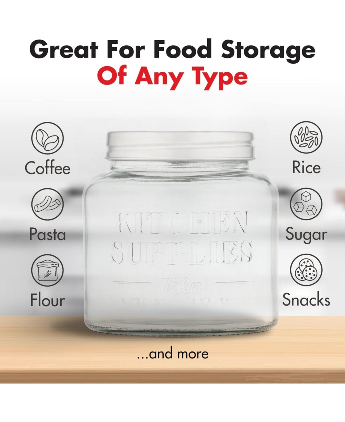 Amici Home Kitchen Supplies Glass Canister - Medium