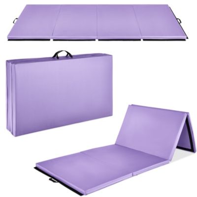 10ftx4ftx2in Folding Gymnastics Mat 4-Panel Exercise Workout Floor Mats with Handles
