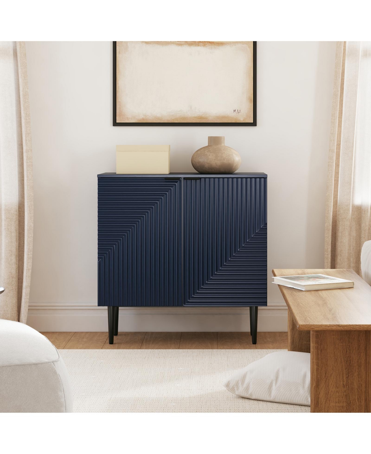 Halprin Modern Elegance Accent Cabinet with Wooden Legs