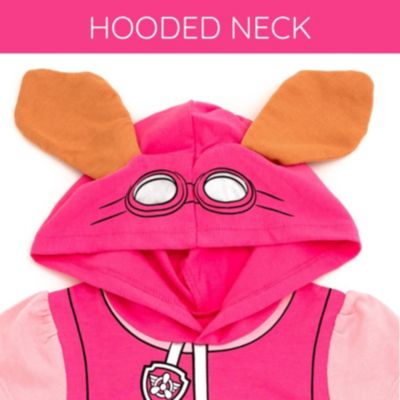 Little Girls Hooded Cosplay T-Shirt Dress and Leggings Outfit Set