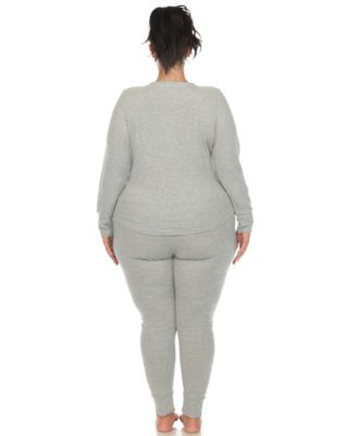 Plus Size Waffle Pajama Set