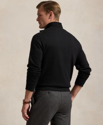 Men's Luxury Jersey Quarter-Zip Pullover Sweater