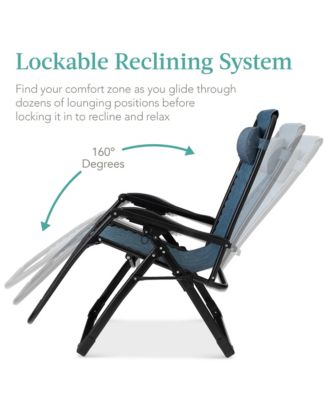 Oversized Zero Gravity Chair, Folding Recliner with Removable Cushion