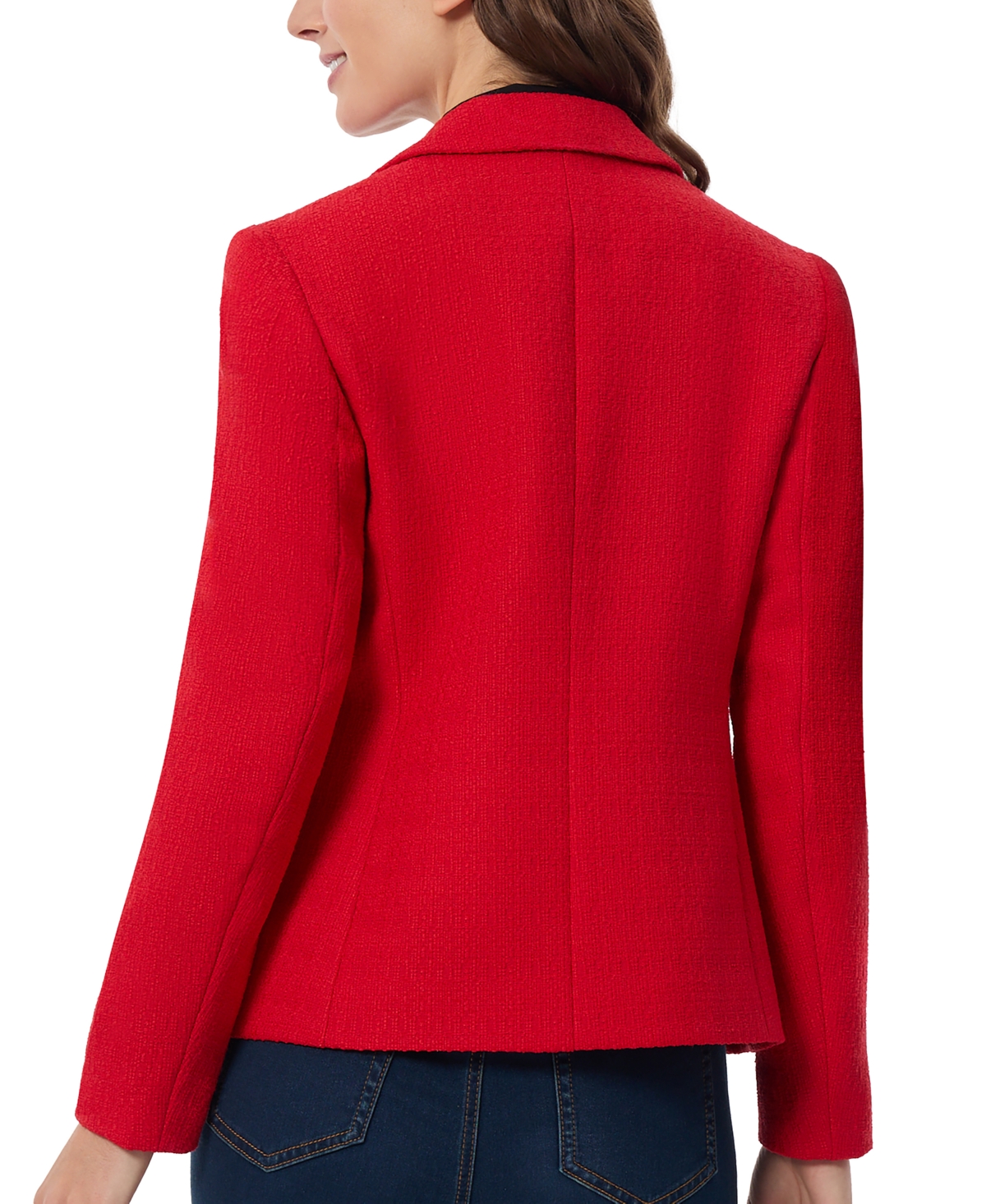 Jones New York Petite Faux-Double Breasted Tweed Blazer