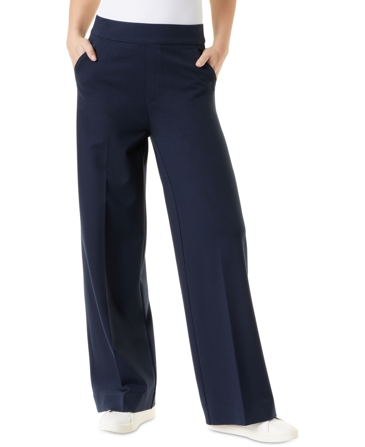 Gloria Vanderbilt Womens High Rise Shaping Wide Leg Pants In Midnight A