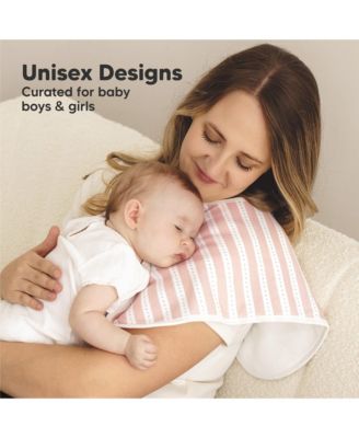 4pk Hallo Baby Burp Cloths, Cotton Burp Cloth for Girls, Boys, Soft & Absorbent Burping Cloths