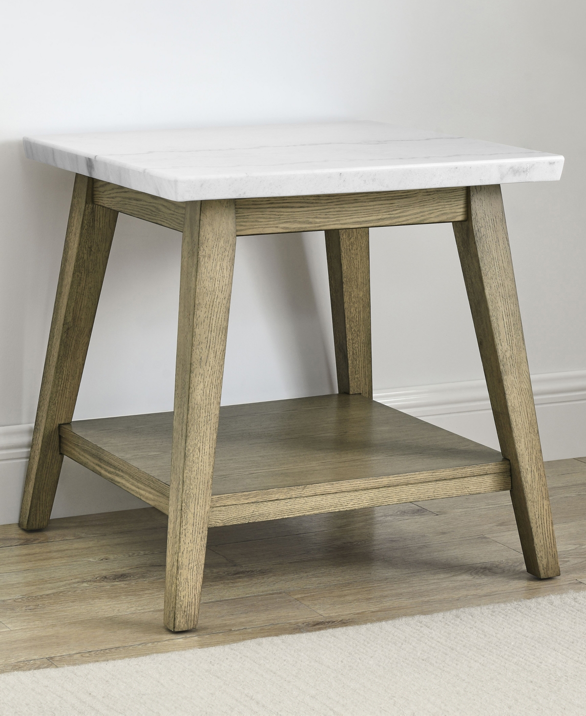 Macy's Mabell 24" Wood End Table In Natural Multi-step Burnised Blonde