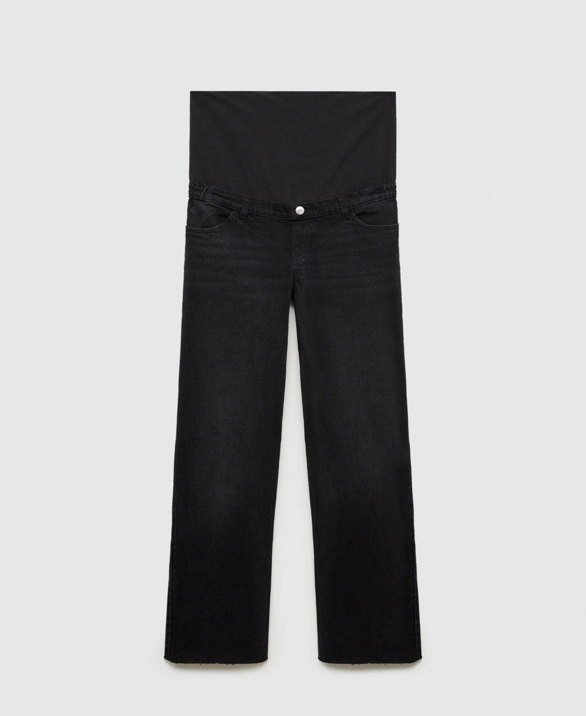 Shop Mango Women's Maternity Wideleg Jeans In Black Denim