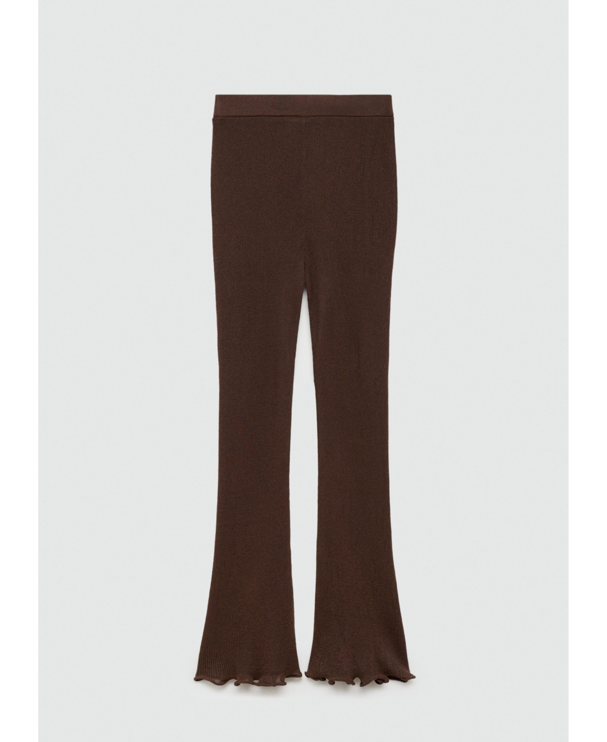 Mango Marilyn Rib Leggings In Brown