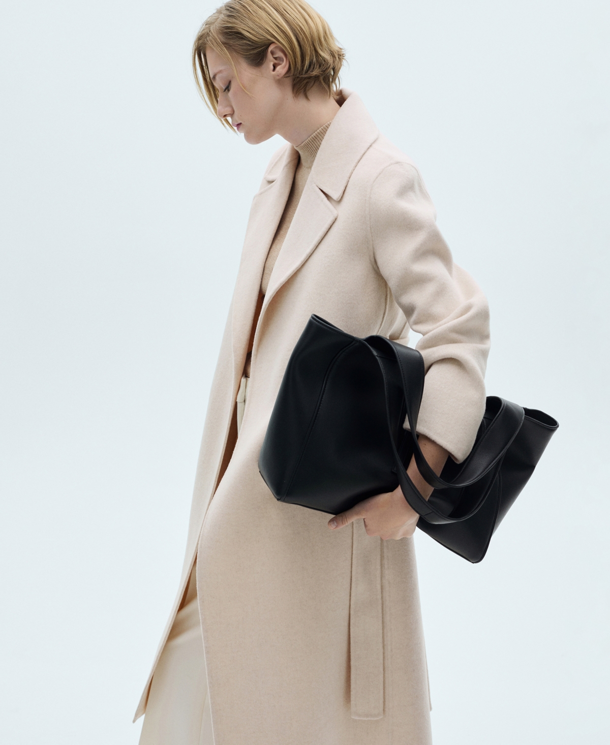 Mango Women's Belt Handmade Coat