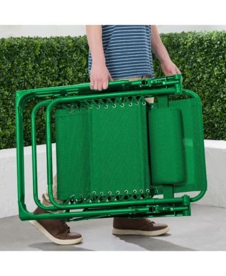 Monochromatic Zero Gravity Chair, Folding Patio Recliner w/Side Tray, Headrest