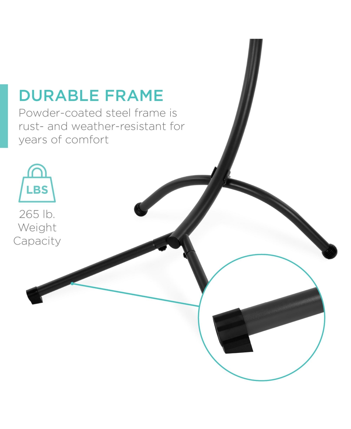 Best Choice Products Hanging Led-Lit Curved Chaise Lounge Chair for Backyard, Patio w/ Pillow, Canopy, Stand