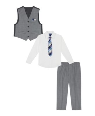 Baby Boys Deco Sharkskin Vest, 4-Piece Set