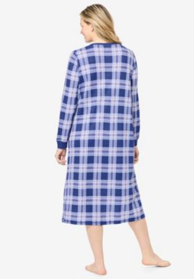 Women's Plus Size Thermal Henley Nightgown