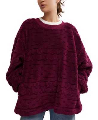 Free People - Women's Cable-Knit Sweatshirt