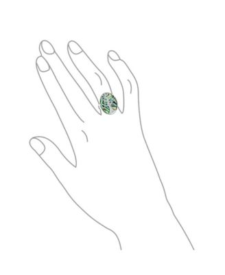 Large Statement Oval Rainbow Abalone Shell Earth Nature Family Wishing Tree Of Life Ring .925 Sterling Silver