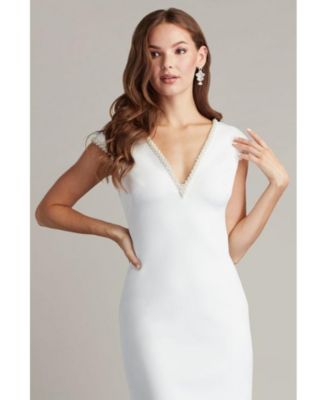 【Tadashi Shoji】MYLA PEARL TRIM MINI DRESS Tadashi Shoji Women's Myla Pearl Trim Mini Dress - Macy's