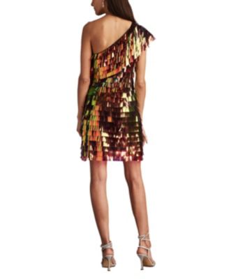 Tadashi Shoji Women's Bina Sequin Fringe Mini Dress - Macy's