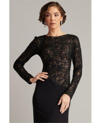 Tadashi Shoji Women's Shika Embroidered Crepe Gown - Macy's