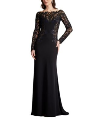 Tadashi Shoji Women's Damita Sequin Embroidered Illusion Gown - Macy's