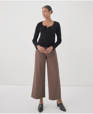 Women's Organic Cotton Favorite Rib Henley Long Sleeve Top