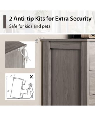 Modern 5-Drawer Multipurpose Chest Dresser with Metal Handles