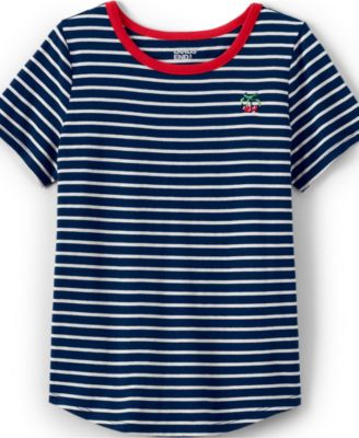 Girls Short Sleeve Curved Hem Graphic Tee Shirt