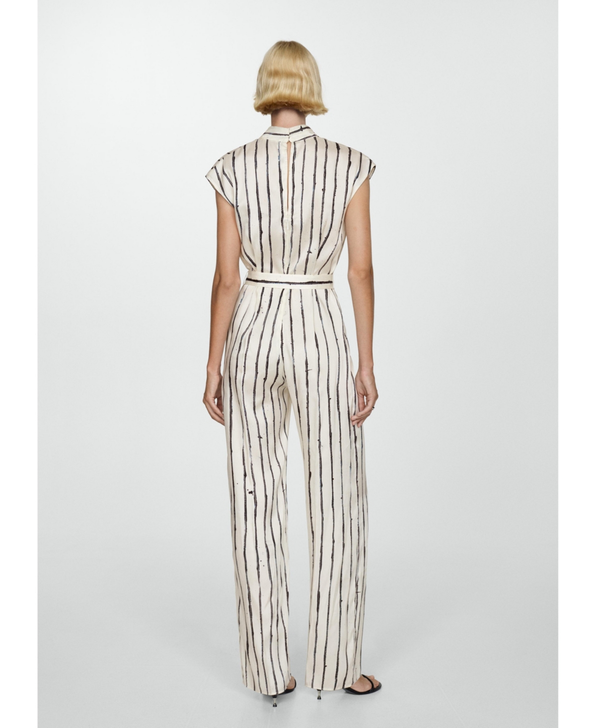 Mango Women's Satin Stripes Jumpsuit