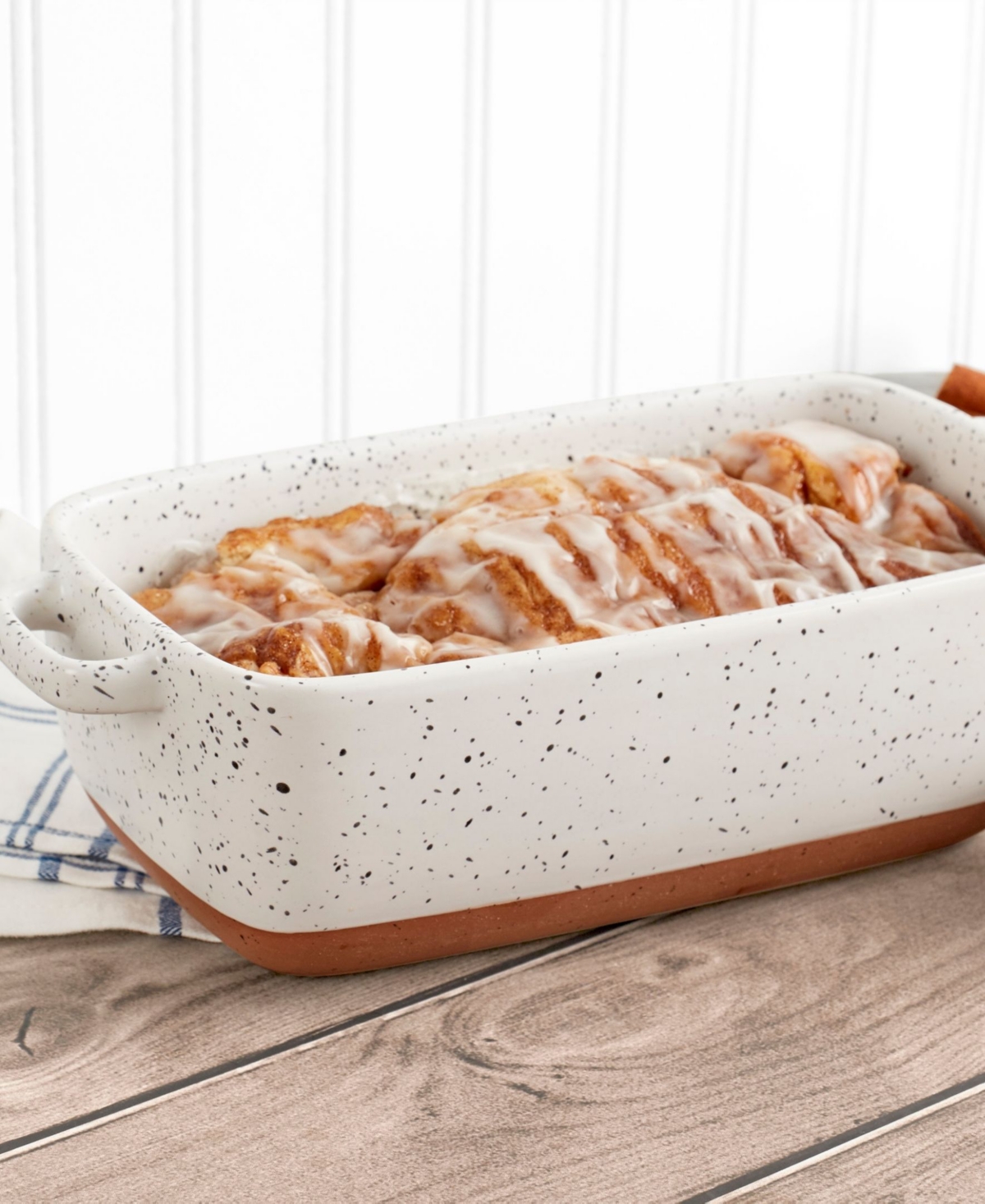 Denmark Tools For Cooks Speckled Stoneware 1.7-qt. Loaf Pan In White