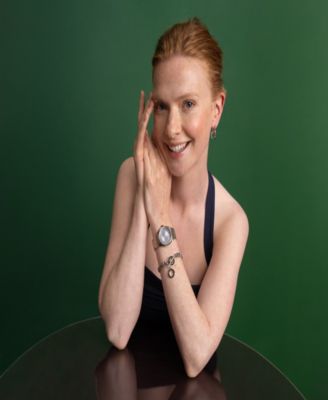 Women's Lustre Silver and Rose Gold-Tone Stainless Steel Bracelet Watch 34mm