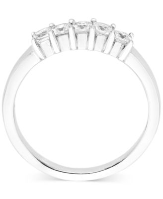 Diamond Princess-Cut Five Stone Band (1/2 ct. t.w.) in 14k White Gold