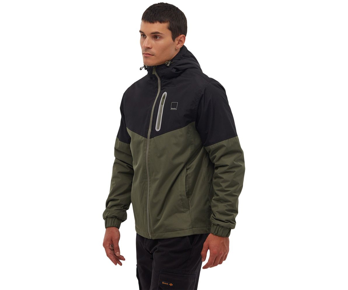 Bench Dna Men's Benja Color Block Hooded Jacket -khaki