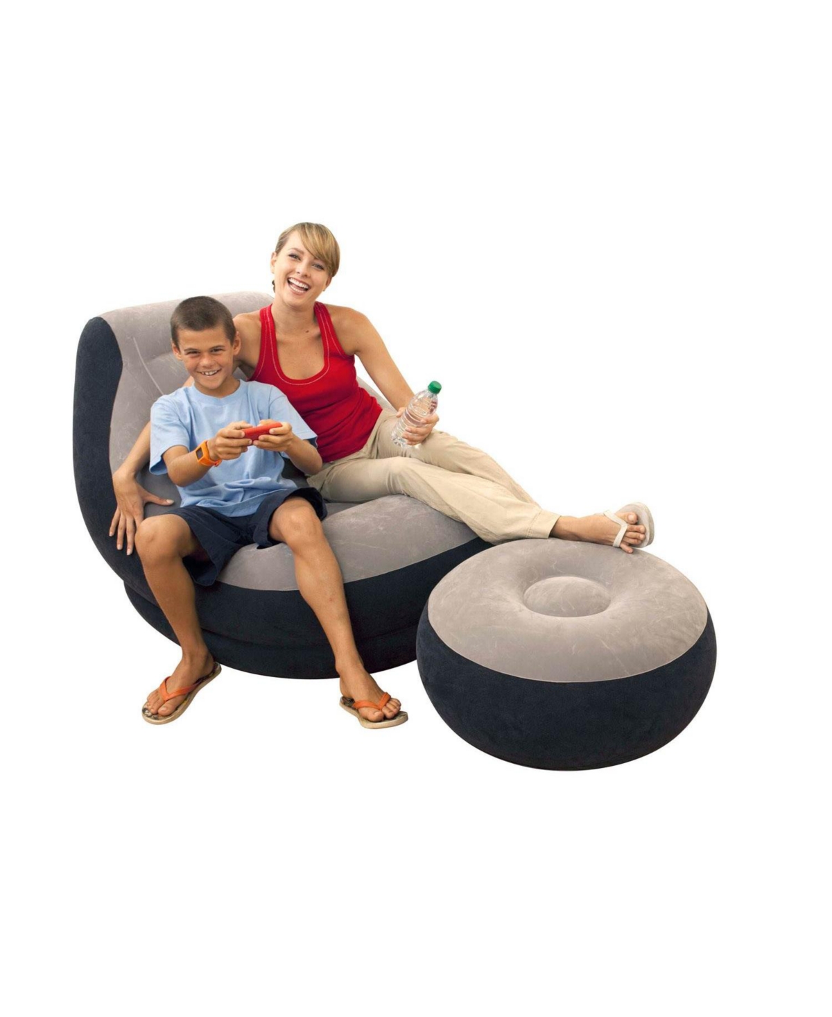 Intex Inflatable Corner Sectional Sofa & Ultra Lounge Chair and Ottoman Set