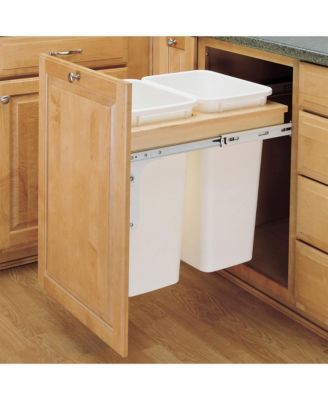 Double Pullout Top Mount Trash Can 50 qt., White, 4WCTM-2150DM-2