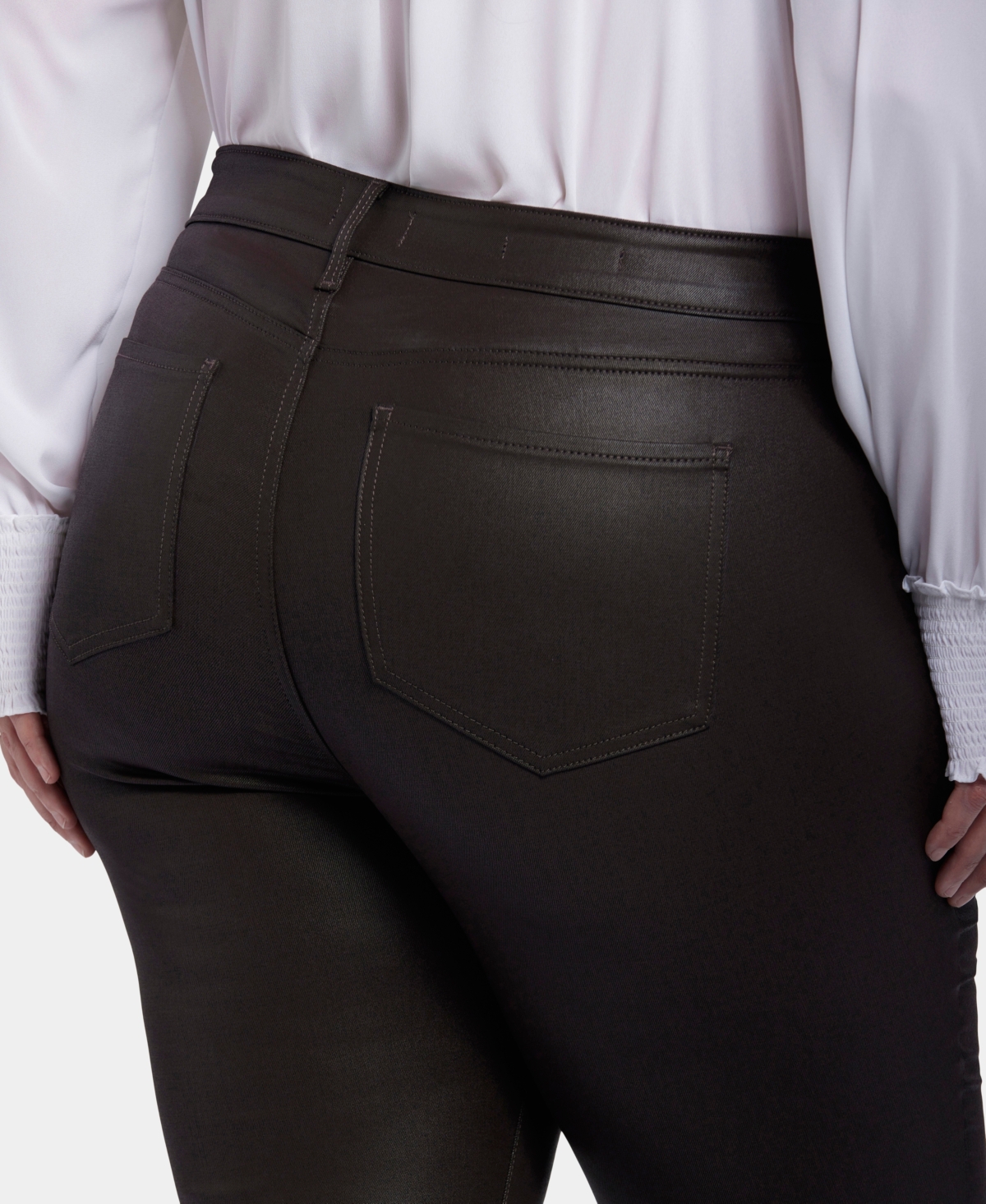 Nydj Marilyn Straight Jean In Cordovan Coated