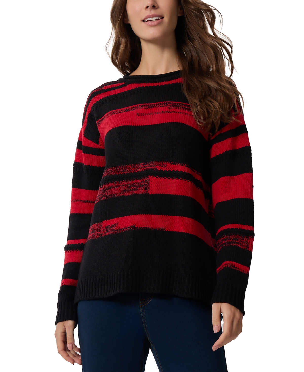 Shop Jones New York Women's Color-blocked Drop-shoulder Sweater In Oxford