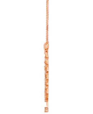 Nude Diamond Dangling Adjustable 19" Statement Necklace (1-1/4 ct. t.w.) in 14k Rose Gold