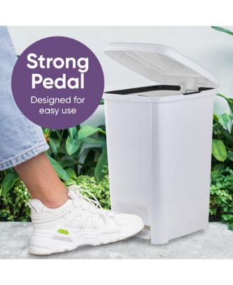 6.5 Gallon Plastic Slim Trash Can with Lid and Foot Pedal