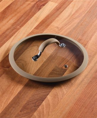 Cook + Create 10" Silicone-Rimmed Glass Lid, Taupe