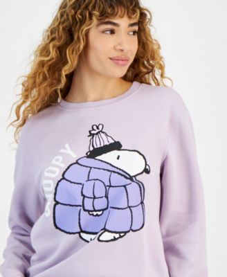 Love Tribe Juniors' Puffer Snoopy Graphic Sweatshirt - Macy's