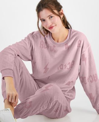 Love Tribe Juniors' AC/DC Embossed Velour Sweatshirt - Macy's