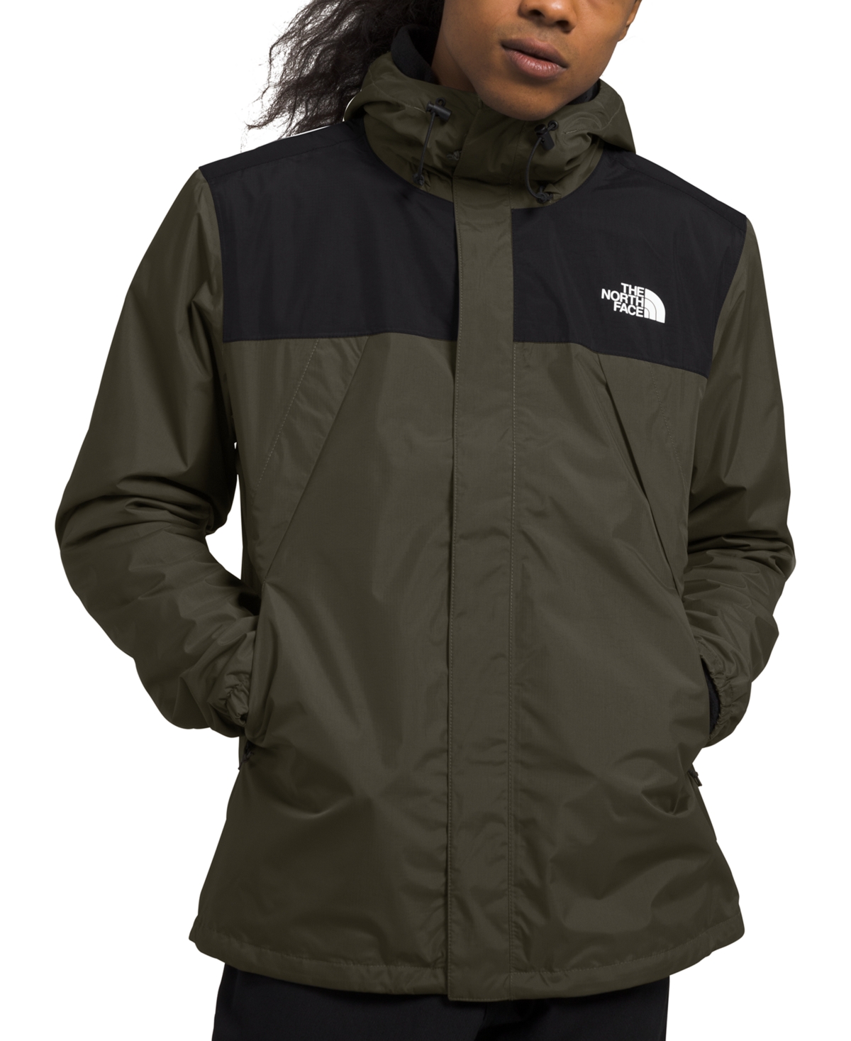 The North Face Antora Rain Jacket In New Taupe Green,tnf Black-npf