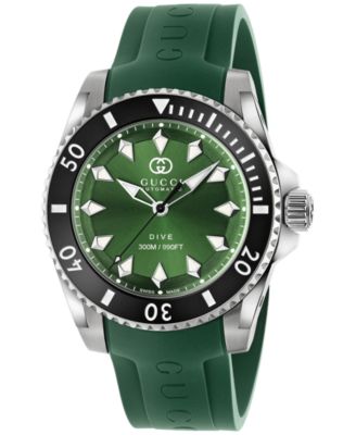 Gucci - Men's Swiss Automatic Dive Green Rubber Strap Watch 40mm