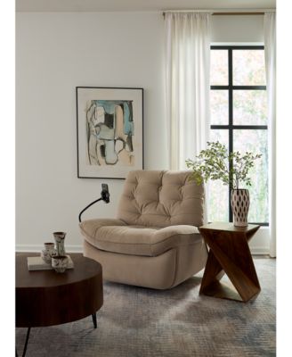 Bovell Fabric Power Swivel Glide Recliner, Created for Macy's