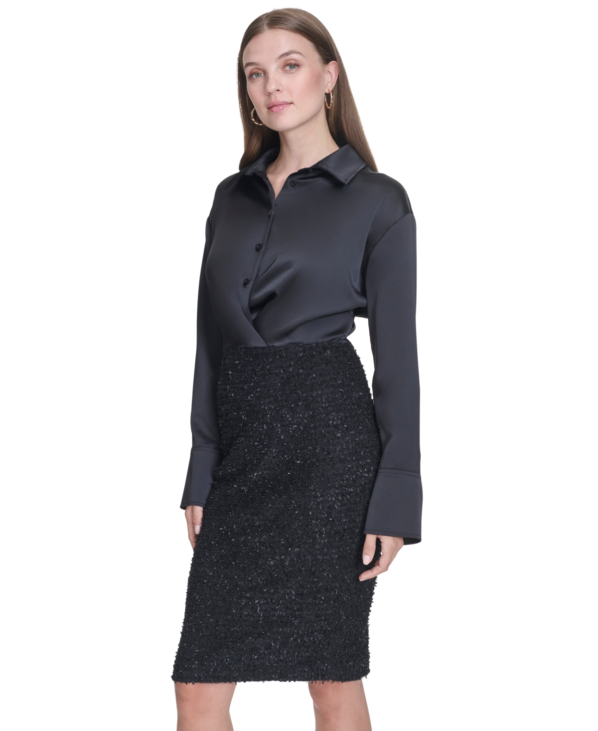 Halston Women's Mixed-Media Sheath Dress