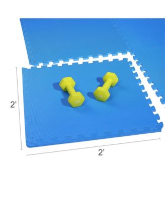 48 Sq Ft Interlocking EVA Foam Exercise Mat Tiles, Blue
